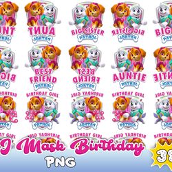 Birthday Boy Digital File PNG Transparent Background Party Family Matching Bundle T-shirt Characters Paw Cartoon Sublima