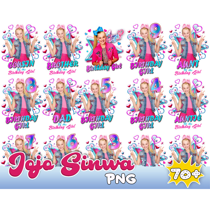 Jojo Siwa Birthday Png, Birthday Party Iron Png, Jojo Siwa Family Matching Party Png.jpg