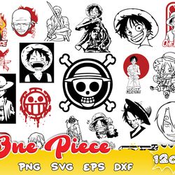 Onepiece Svg, manga svg,anime birthday,anime silhouette,anime bundle png digital files,cutfile