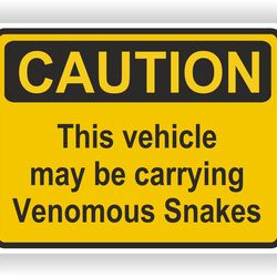 venomous snakes caution sticker for bumper car locker door truck laptop book fridge guitar motorcycle helmet toolbox pc