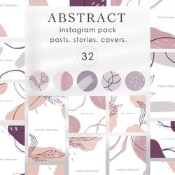 32 Pack Instagram Abstract Templates / Social Media