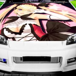 Vinyl Car Hood Wrap Full Color Graphics Decal Anime Girl Sticker 6