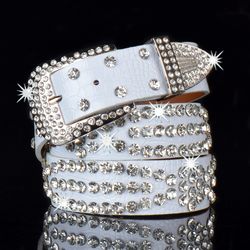 new full diamond female belt jeans with pin buckle fashion diamond belt skirt belt