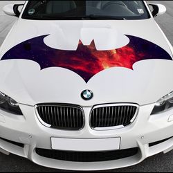 Vinyl Car Hood Wrap Full Color Graphics Decal Batman Logo Sticker