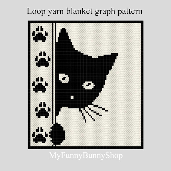 loop-yarn-finger-knitted-black-cat-blanket