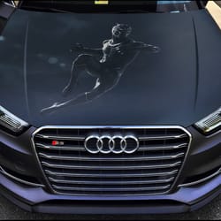 Car Hood Wrap Black Panther Logo Vinyl Sticker Full Color Custom Decal Fit Any Car Car Hood Wrap Black Panther Logo Vinyl Sticker Full Color Custom Decal Fit Any Car