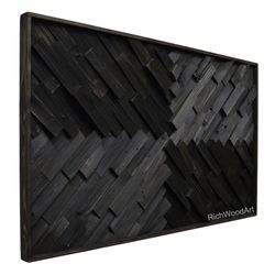 Black Velvet - total black modern wood wall art