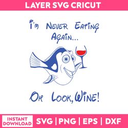 im never earing again oh look wine svg, funny quotes svg, png dxf eps digital file