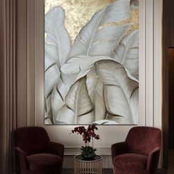 gold leaf abstract, modern acrylic painting on canvas, large gold leaf abstract painting, original abstract painting