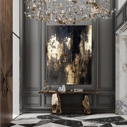 gold leaf abstract, modern acrylic painting on canvas, large gold leaf abstract painting, original abstract painting