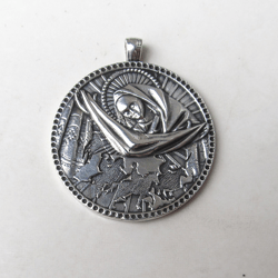 Virgin Mary handmade silver necklace pendant,ukraine silver necklace charm,ukraine handmade silver jewellery,virgin Mary