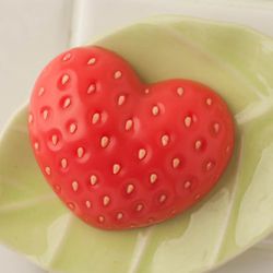 Strawberry heart plastic mold, food mold, bath bomb mold, candle mold, berry mold, polymer clay mold, soap making mold