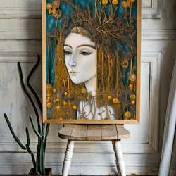 transfer print virgo, wall decor, wall art, zodiac printable, bag print, t-shirt print, illustration