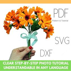 Felt Calendula flower pattern PDF