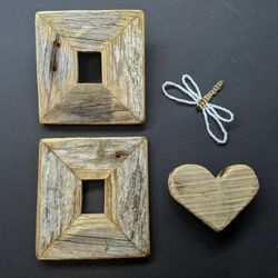 Shipping to USA frames for old vintage photos 1x1 - farmhouse eco-friendly rustic decor made of weathered old pine wood.