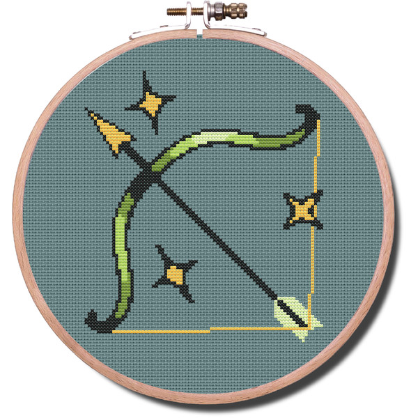 Sagittarius Zodiac modern cross stitch PDF pattern