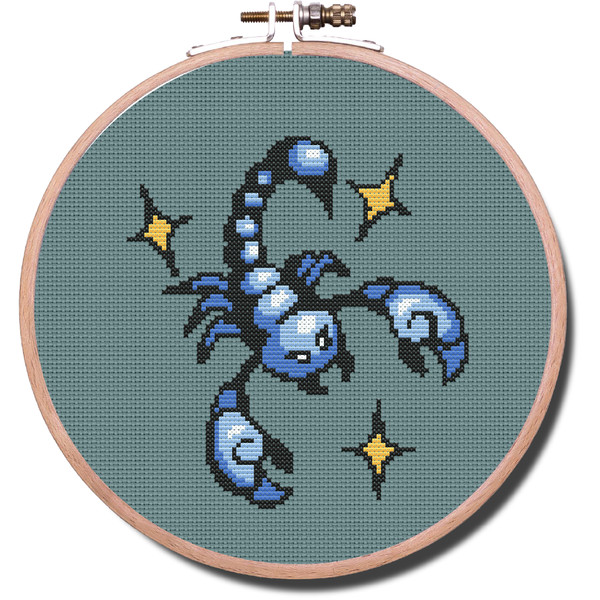 78x85 st Scorpio Zodiac modern cross stitch PDF pattern