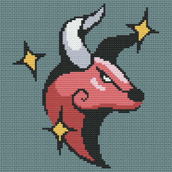 Taurus Zodiac Easy counted cross stitch chart, perfect for first timers! This design is quick and easy in work.