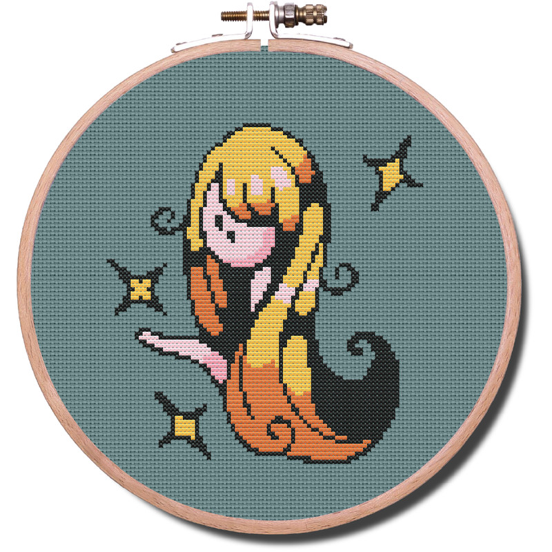 79x85 st Virgo Zodiac modern cross stitch PDF pattern