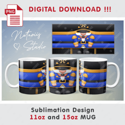 Cute Christmas Nutcracker Sublimation Design - 11oz 15oz MUG - Digital Mug Wrap