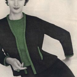 Vintage Knitting Pattern 176 Duotone Suit Women