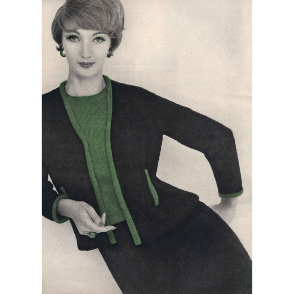 vintage knitting pattern suit women