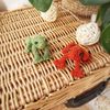 Two Small tree frog toy crochet green and orange.jpg