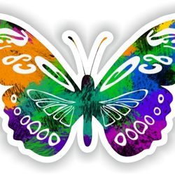butterfly sticker for bumper car van truck motorcycle helmet toolbox door pc boat