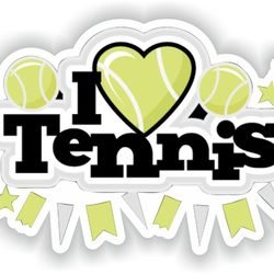 i love tennis sticker for bumper car van truck motorcycle helmet toolbox door pc boat