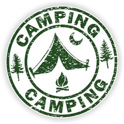 camping seal sticker round stamp for laptop book fridge guitar motorcycle helmet toolbox door pc boat