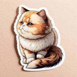 cute cat animal sticker, animal stickers, stickers for kids, vinyl stickers for laptop, water bottle sticker , funny sti