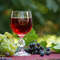 Digital photo of red wine and grapes