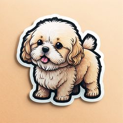 cute dog animal sticker, animal stickers, stickers for kids, vinyl stickers for laptop, water bottle sticker , funny sti