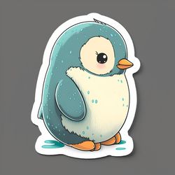 cute penguin animal sticker, animal stickers, stickers for kids, vinyl stickers for laptop, water bottle sticker,funny s