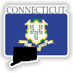 connecticut sticker flag mf for laptop book fridge guitar motorcycle helmet toolbox door pc boat