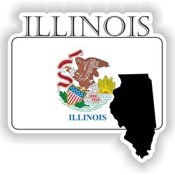 illinois sticker flag mf for laptop book fridge guitar motorcycle helmet toolbox door pc boat