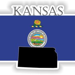 kansas sticker flag mf for laptop book fridge guitar motorcycle helmet toolbox door pc boat