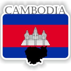 cambodia sticker flag mf for laptop book fridge guitar motorcycle helmet toolbox door pc boat