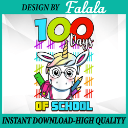 100 days of school png, unicorn 100 days smarter png, happy 100 days of school, 100 days of school png, digital download