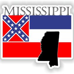 mississippi sticker flag mf for laptop book fridge guitar motorcycle helmet toolbox door pc boat