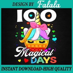 kids 100th day of school png, unicorn 100 magical days png, 100 days of school png, digital download