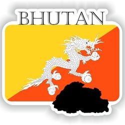 bhutan sticker flag mf for laptop book fridge guitar motorcycle helmet toolbox door pc boat