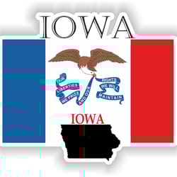 iowa sticker flag mf for laptop book fridge guitar motorcycle helmet toolbox door pc boat