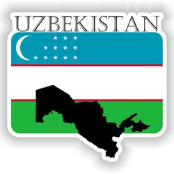 uzbekistan sticker flag mf for laptop book fridge guitar motorcycle helmet toolbox door pc boat