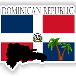 dominican republic sticker flag mf for laptop book fridge guitar motorcycle helmet toolbox door pc boat