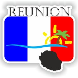 reunion sticker flag mf for laptop book fridge guitar motorcycle helmet toolbox door pc boat