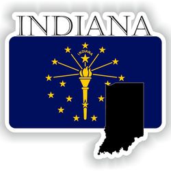 indiana sticker flag mf for laptop book fridge guitar motorcycle helmet toolbox door pc boat