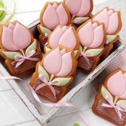 tulip cookie cutters flower custom cookie cutter for cake topper gingerbread decor sugar cookies polimer clay