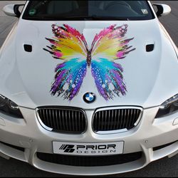 Vinyl Car Hood Wrap Full Color Graphics Decal Butterfly  Sticker