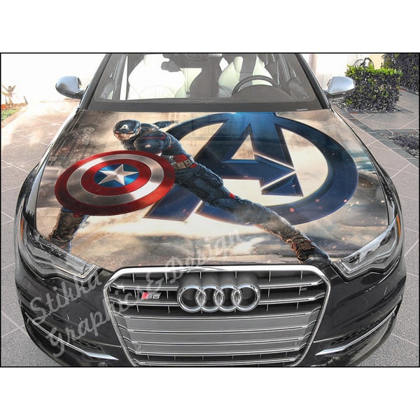Vinyl Car Hood Wrap Full Color Graphics Decal Captain Americ | Inspire ...